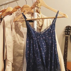 Floral cross-back tank top